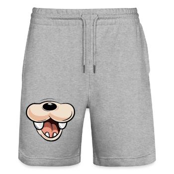 Mask Cartoon Dog Symbol Funny Comic - Stanley/Stella Trainer Unisex Organic Jogging Shorts - heather grey - Front - Nik (191cm) & Marisol (170cm)