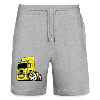 V8 truck Vabis - Stanley/Stella Trainer Unisex Organic Jogging Shorts - heather grey - Front - Nik (191cm) & Marisol (170cm)