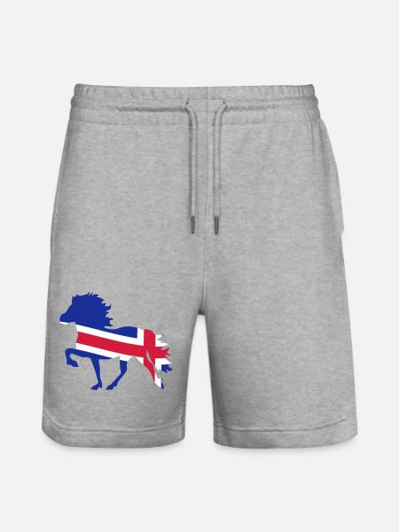 Icelandic horse flag - Stanley/Stella Trainer Unisex Organic Jogging Shorts - heather grey