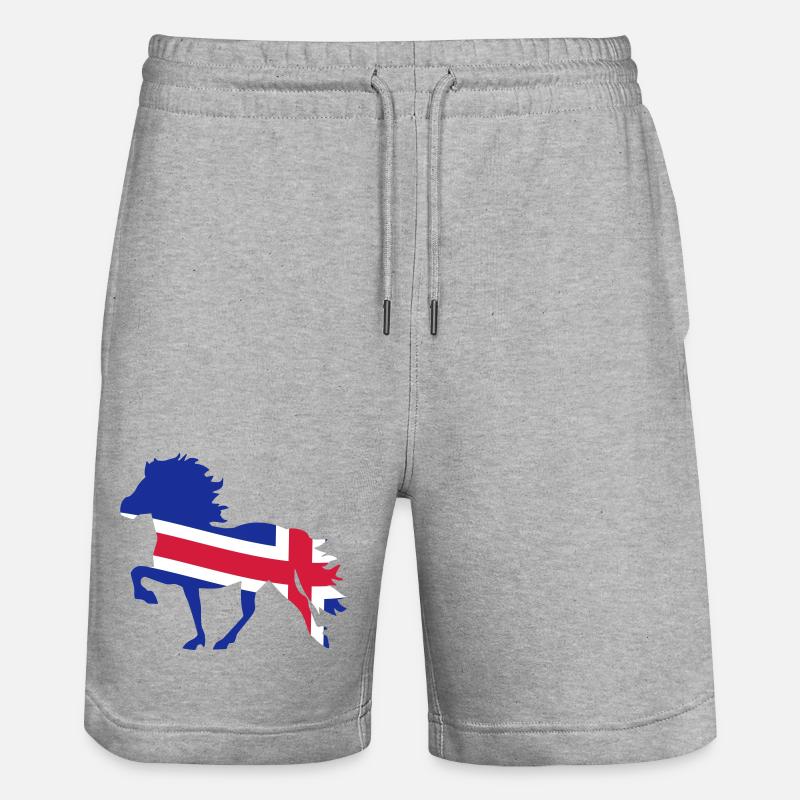 Drapeau islandais pour les chevaux - Short de jogging bio TRAINER Stanley/Stella unisexe - gris chiné