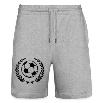 Vainqueur de football - Short de jogging bio TRAINER Stanley/Stella unisexe - gris chiné - Devant - Nik (191cm) & Marisol (170cm)
