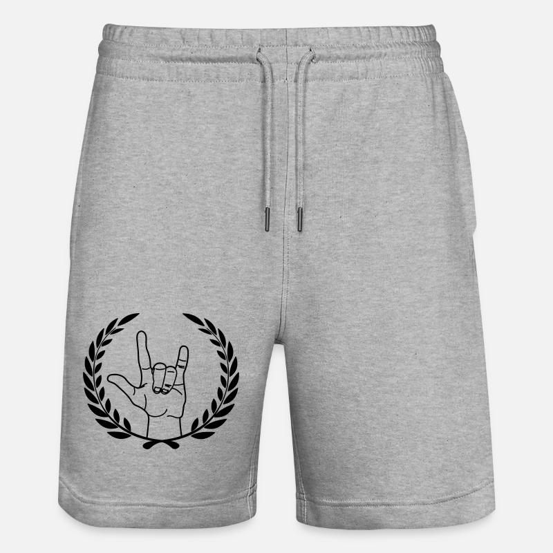 Respect du geste de la main - Short de jogging bio TRAINER Stanley/Stella unisexe - gris chiné