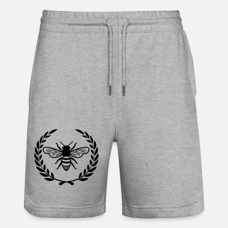 Biene im Lorbeerkranz - Stanley/Stella Unisex Bio Joggingshorts Trainer  - Grau meliert