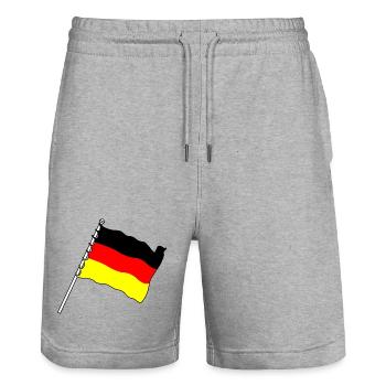 Drapeau Allemagne - Short de jogging bio TRAINER Stanley/Stella unisexe - gris chiné - Devant - Nik (191cm) & Marisol (170cm)