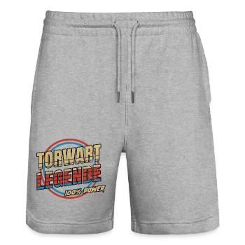 Torwart Legende - Stanley/Stella Unisex Bio Joggingshorts Trainer  - Grau meliert - Vorne - Nik (191cm) & Marisol (170cm)