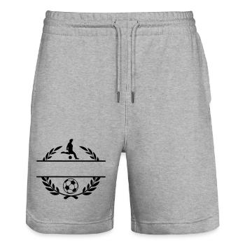 Football logo transparent with bar between them - Stanley/Stella Trainer Unisex Organic Jogging Shorts - heather grey - Front - Nik (191cm) & Marisol (170cm)