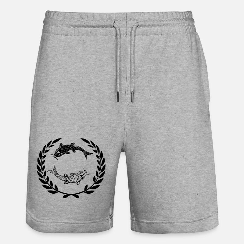 Fisch 009 - Stanley/Stella Unisex Bio Joggingshorts Trainer  - Grau meliert