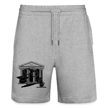 Logo du tribunal, du juge ou de l’avocat - Short de jogging bio TRAINER Stanley/Stella unisexe - gris chiné - Devant - Nik (191cm) & Marisol (170cm)