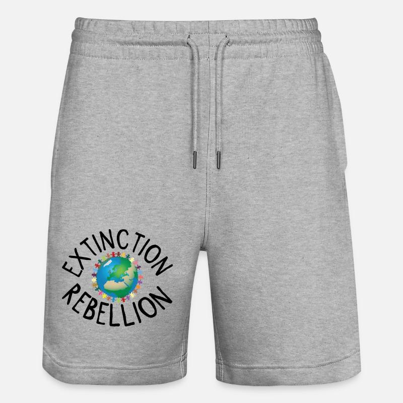 Extinction Rebellion Collier Humain noir - Short de jogging bio TRAINER Stanley/Stella unisexe - gris chiné