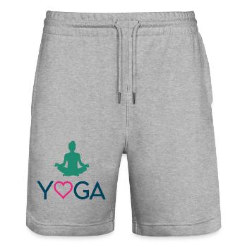Yoga - Short de jogging bio TRAINER Stanley/Stella unisexe - gris chiné - Devant - Nik (191cm) & Marisol (170cm)