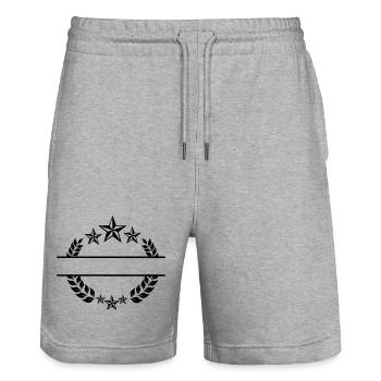 Laurel wreath with stars - Stanley/Stella Trainer Unisex Organic Jogging Shorts - heather grey - Front - Nik (191cm) & Marisol (170cm)