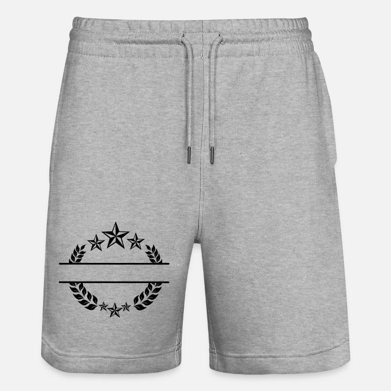 Couronne de laurier avec étoiles - Short de jogging bio TRAINER Stanley/Stella unisexe - gris chiné