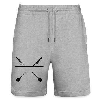 Wikingerpfeile Bogenschießen - Stanley/Stella Unisex Bio Joggingshorts Trainer  - Grau meliert - Vorne - Nik (191cm) & Marisol (170cm)