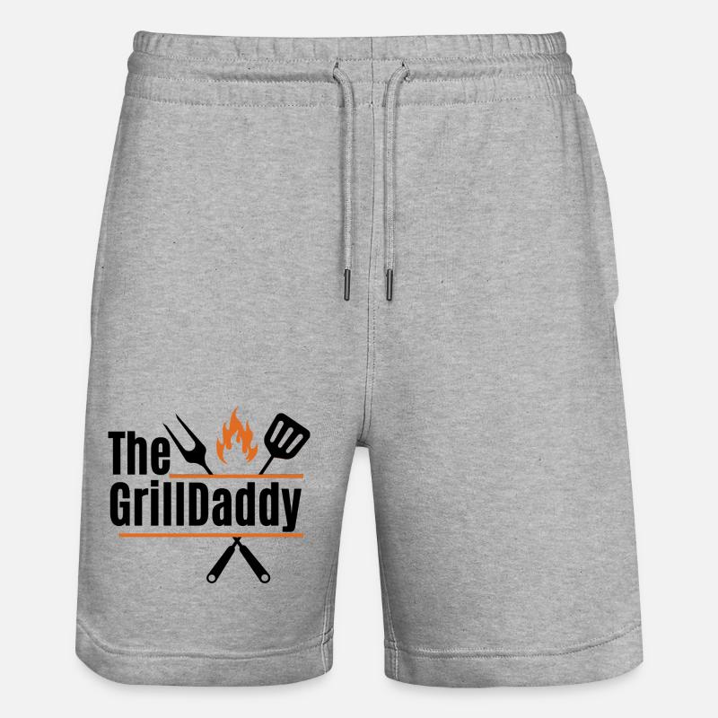 The GrillDaddy - Design Barbecue pour Papa - Short de jogging bio TRAINER Stanley/Stella unisexe - gris chiné