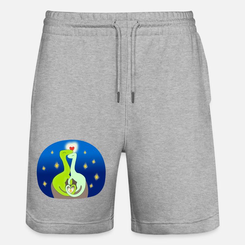 Compsognate en amour - Short de jogging bio TRAINER Stanley/Stella unisexe - gris chiné