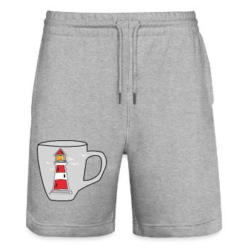 Mug Phare Maritime Ahoy Signal Tour Nautique - Short de jogging bio TRAINER Stanley/Stella unisexe - gris chiné - Devant - Nik (191cm) & Marisol (170cm)