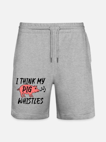 I think my pig whistles - Stanley/Stella Trainer Unisex Organic Jogging Shorts - heather grey