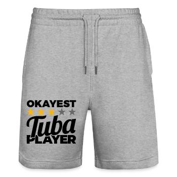 Okayest Tuba Player - Stanley/Stella Trainer Unisex Organic Jogging Shorts - heather grey - Front - Nik (191cm) & Marisol (170cm)