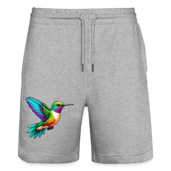 Colibri - Short de jogging bio TRAINER Stanley/Stella unisexe - gris chiné - Devant - Nik (191cm) & Marisol (170cm)