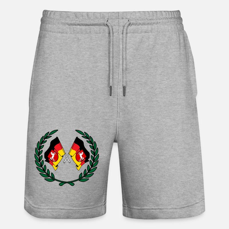 Drapeaux Couronne de laurier de Basse-Saxe - Short de jogging bio TRAINER Stanley/Stella unisexe - gris chiné
