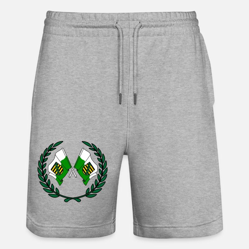 Drapeaux Couronne de laurier de Saxe - Short de jogging bio TRAINER Stanley/Stella unisexe - gris chiné