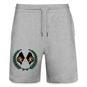 Flaggen Flämisch-Brabant Belgien Lorbeerkranz - Stanley/Stella Unisex Bio Joggingshorts Trainer  - Grau meliert - Vorne - Nik (191cm) & Marisol (170cm)