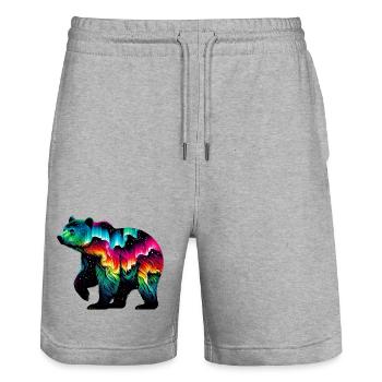 Ours - Short de jogging bio TRAINER Stanley/Stella unisexe - gris chiné - Devant - Nik (191cm) & Marisol (170cm)