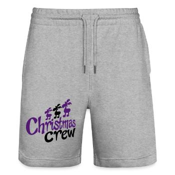 lustiges Team zu Weihnachten - Stanley/Stella Unisex Bio Joggingshorts Trainer  - Grau meliert - Vorne - Nik (191cm) & Marisol (170cm)