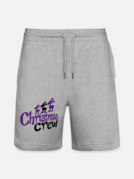 funny team at Christmas - Stanley/Stella Trainer Unisex Organic Jogging Shorts - heather grey