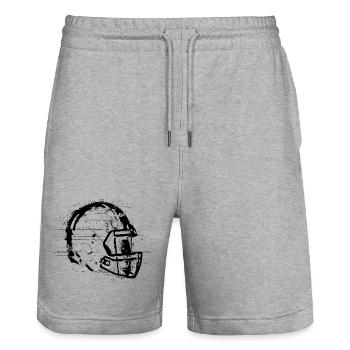 Football Helm - Stanley/Stella Unisex Bio Joggingshorts Trainer  - Grau meliert - Vorne - Nik (191cm) & Marisol (170cm)