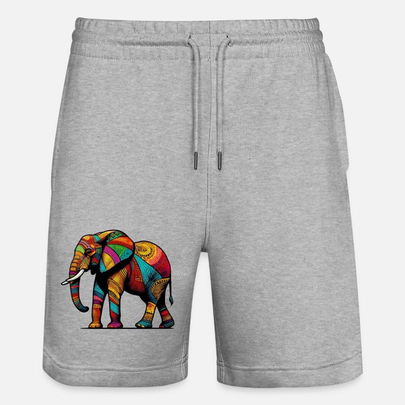 Éléphant - Short de jogging bio TRAINER Stanley/Stella unisexe - gris chiné