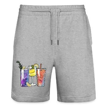Cocktails - Stanley/Stella Unisex Bio Joggingshorts Trainer  - Grau meliert - Vorne - Nik (191cm) & Marisol (170cm)