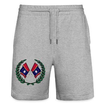 États-Unis, drapeaux du Mississippi en couronne de laurier - Short de jogging bio TRAINER Stanley/Stella unisexe - gris chiné - Devant - Nik (191cm) & Marisol (170cm)