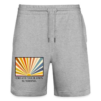 Create your own sunshine. - Stanley/Stella Unisex Bio Joggingshorts Trainer  - Grau meliert - Vorne - Nik (191cm) & Marisol (170cm)