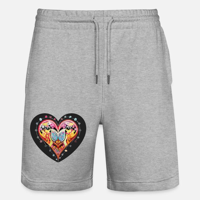 Herz_2 - Short de jogging bio TRAINER Stanley/Stella unisexe - gris chiné