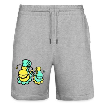 2 snail shell snails child dad mom family - Stanley/Stella Trainer Unisex Organic Jogging Shorts - heather grey - Front - Nik (191cm) & Marisol (170cm)