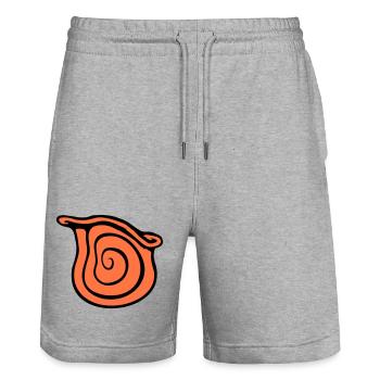 coquille d’escargot escargot insecte maison spirale cool - Short de jogging bio TRAINER Stanley/Stella unisexe - gris chiné - Devant - Nik (191cm) & Marisol (170cm)
