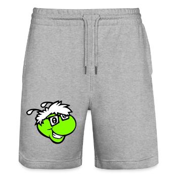 Nerd Caterpillar Intelligent Geek Worm Horn-rimmed Glasses Smart - Stanley/Stella Trainer Unisex Organic Jogging Shorts - heather grey - Front - Nik (191cm) & Marisol (170cm)
