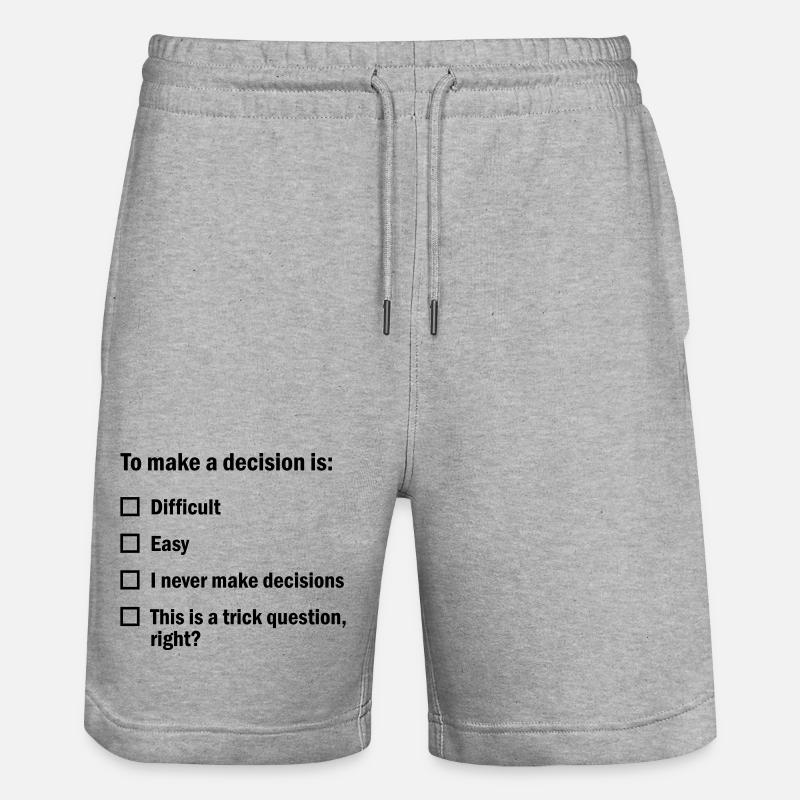 Prendre une décision, c’est... - Short de jogging bio TRAINER Stanley/Stella unisexe - gris chiné