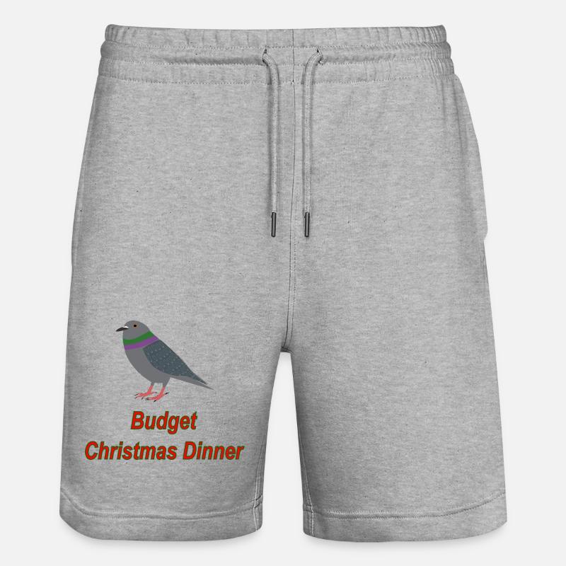 Dîner de Noël Pigeon Budget - Short de jogging bio TRAINER Stanley/Stella unisexe - gris chiné