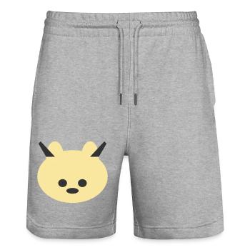 Icône câline d’ours cornu - Short de jogging bio TRAINER Stanley/Stella unisexe - gris chiné - Devant - Nik (191cm) & Marisol (170cm)