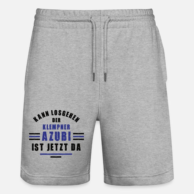 Trainee Plumber Apprenticeship Training Plumber Training - Stanley/Stella Trainer Unisex Organic Jogging Shorts - heather grey