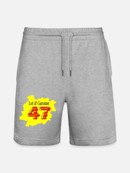 Map Lot et Garonne 47 - Stanley/Stella Trainer Unisex Organic Jogging Shorts - heather grey