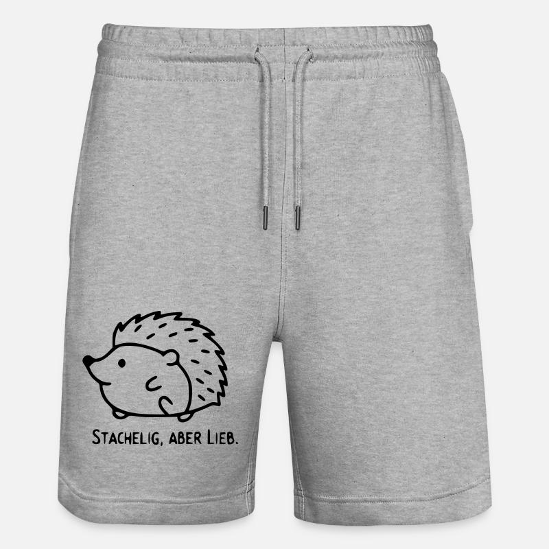 Dicton de hérisson | Piquant, mais doux - Short de jogging bio TRAINER Stanley/Stella unisexe - gris chiné