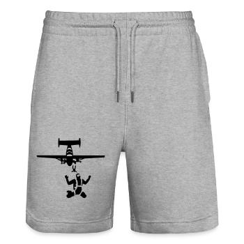 parachutisme - Short de jogging bio TRAINER Stanley/Stella unisexe - gris chiné - Devant - Nik (191cm) & Marisol (170cm)