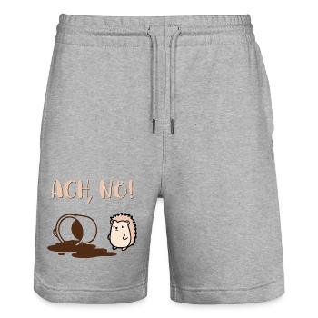 Coffee Mood Day Hedgehog - Stanley/Stella Trainer Unisex Organic Jogging Shorts - heather grey - Front - Nik (191cm) & Marisol (170cm)