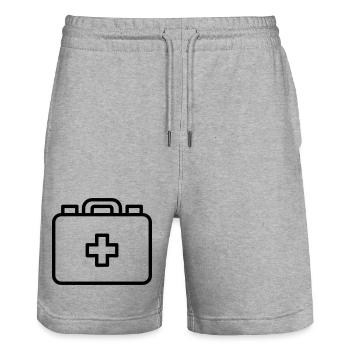 Erste-Hilfe-Set - Stanley/Stella Unisex Bio Joggingshorts Trainer  - Grau meliert - Vorne - Nik (191cm) & Marisol (170cm)