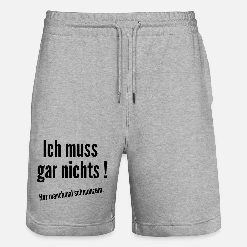 Schmunzeln - Stanley/Stella Unisex Bio Joggingshorts Trainer  - Grau meliert