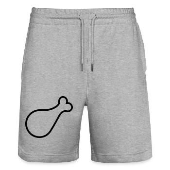 cuisse de poulet - Short de jogging bio TRAINER Stanley/Stella unisexe - gris chiné - Devant - Nik (191cm) & Marisol (170cm)