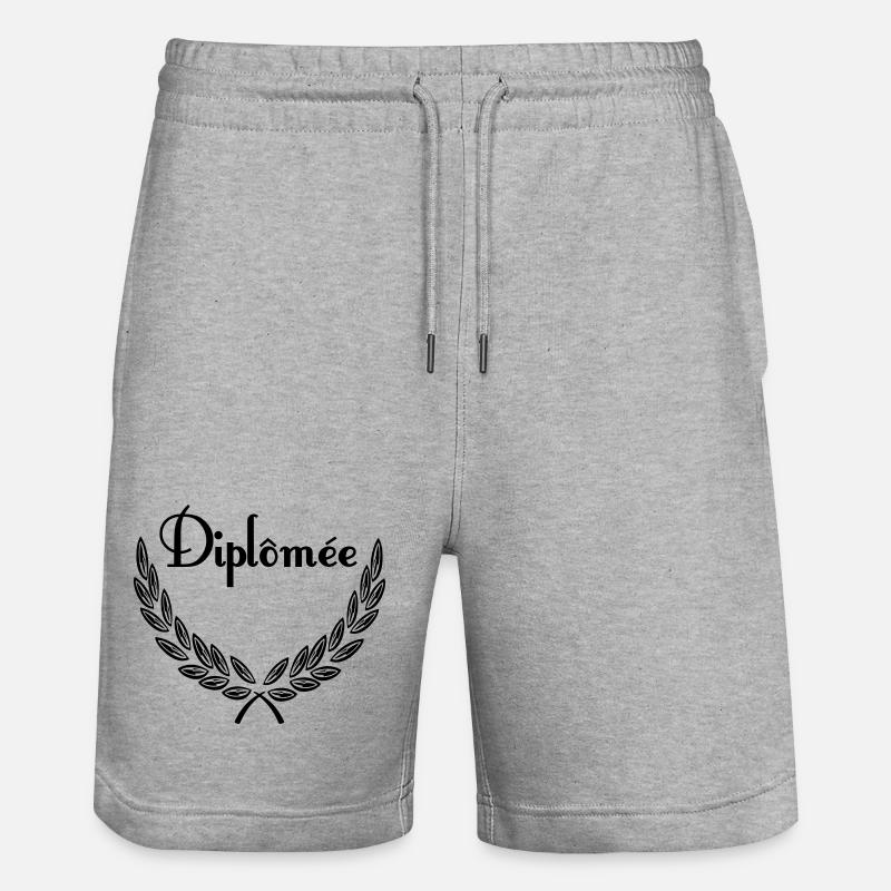 Diplômée – Couronne de Laurier - Short de jogging bio TRAINER Stanley/Stella unisexe - gris chiné